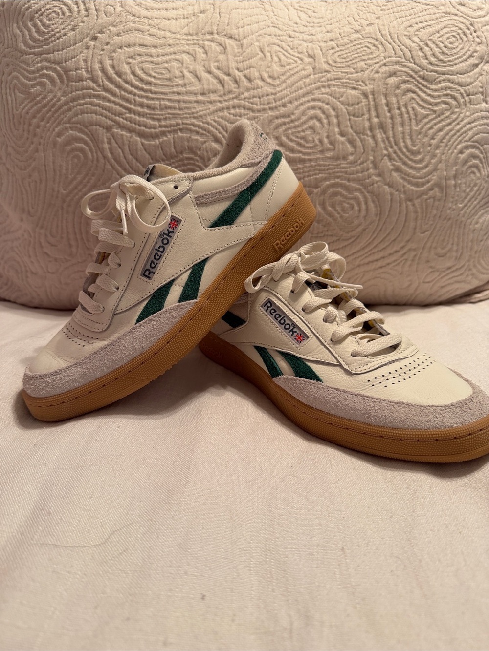 Reebok x Madewell Sneakers in Cream & Green with Gum Sole